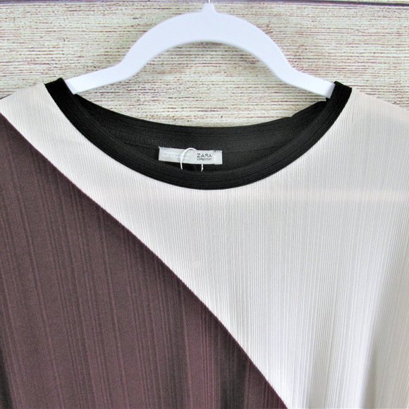 Zara W/B Collection Color Block Blouse - Picture 5 of 10